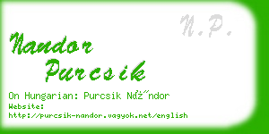 nandor purcsik business card